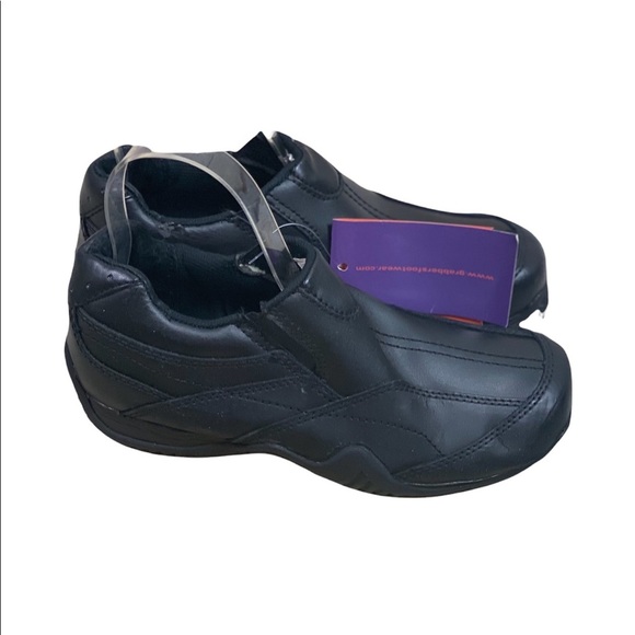 Grabbers NWT Black Leather Unisex Slip On Slip Resistant Work Shoes - Picture 6 of 14